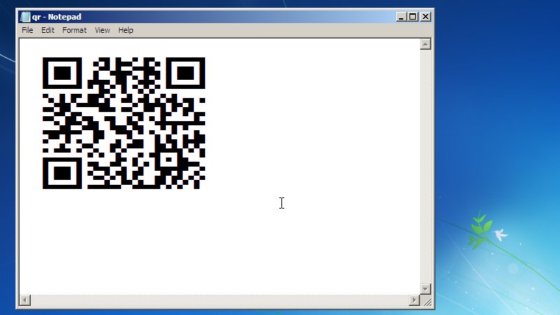 ipxe's tweet image. Needed to find something that could run in a diskless #Windows PE boot environment to display a QR code.  Turns out that notepad.exe does a remarkably good job!