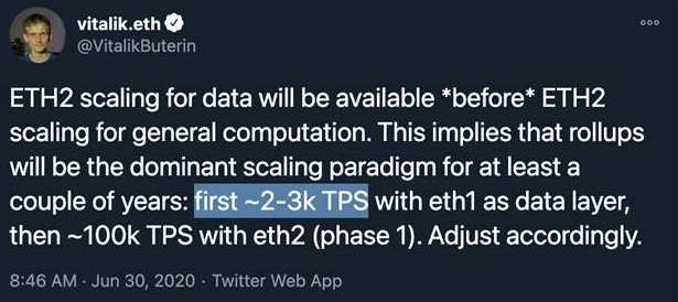 (12/29)Let’s stay optimistic and say their new Beacon Chain and the addition of sharding, which will spread the network load to 64 separate sharded chains does everything it is said to, according to  @VitalikButerin this will only see a DTPS of around 100,000. Yikes.