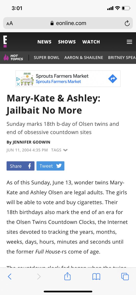 As  @bjcolangelo points out... remember the Olsen Twins “countdown till their legal” clocks? This was *normal*