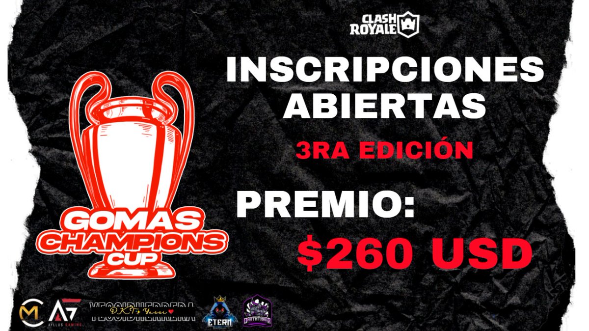 #CR | ! INSCRIPCIÓN!

🔥Siempre apoyando a la comunidad Clashera.
🔥Le presentamos a la GOMAS CHAMPIONS CUP con los equipos que están dando la hora a nivel LATAM! 

🏆 3RA EDICIÓN 🏆

🔥Requisitos al discord:

discord.gg/AEBPuS3NPU

❗NO TE PIERDAS DE ESTOS CLASIFICATORIOS❗