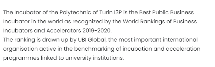  $DEFLA was selected to be part of the I3P incubator program. -> Recognized as best public business incubator in the world.