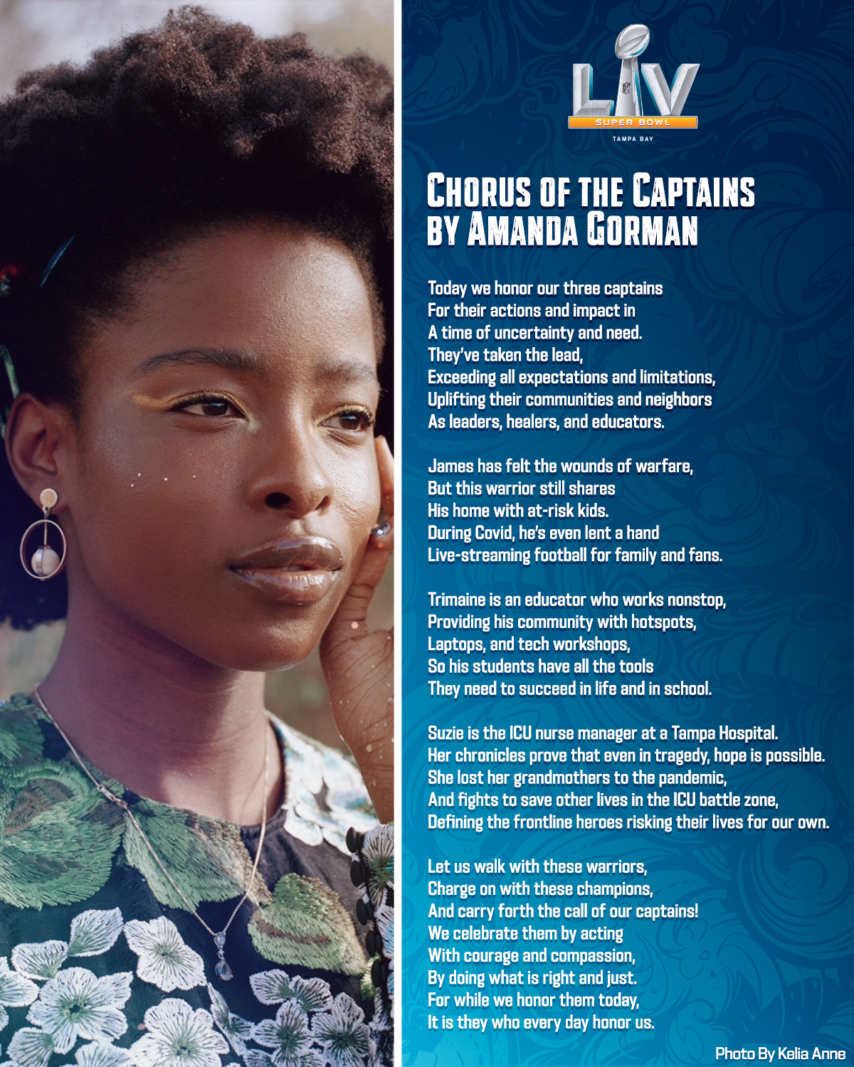 NFL on Twitter ""Chorus of the Captains," a poem by TheAmandaGorman