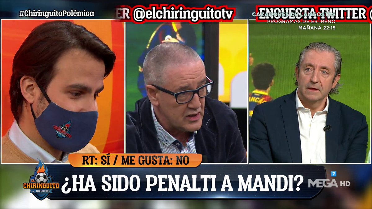 elchiringuitotv's tweet image. 📊¿Ha sido PENALTI a MANDI? ¡Participa! #ChiringuitoPolémica 

🔁RT: SÍ
❤️MG: NO