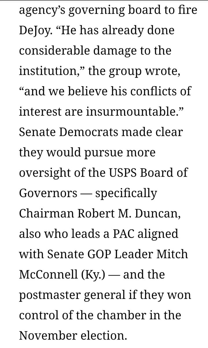 GOP guy as Chairman of USPS Board who also leads a McConnell SuperPAC seems shady AF