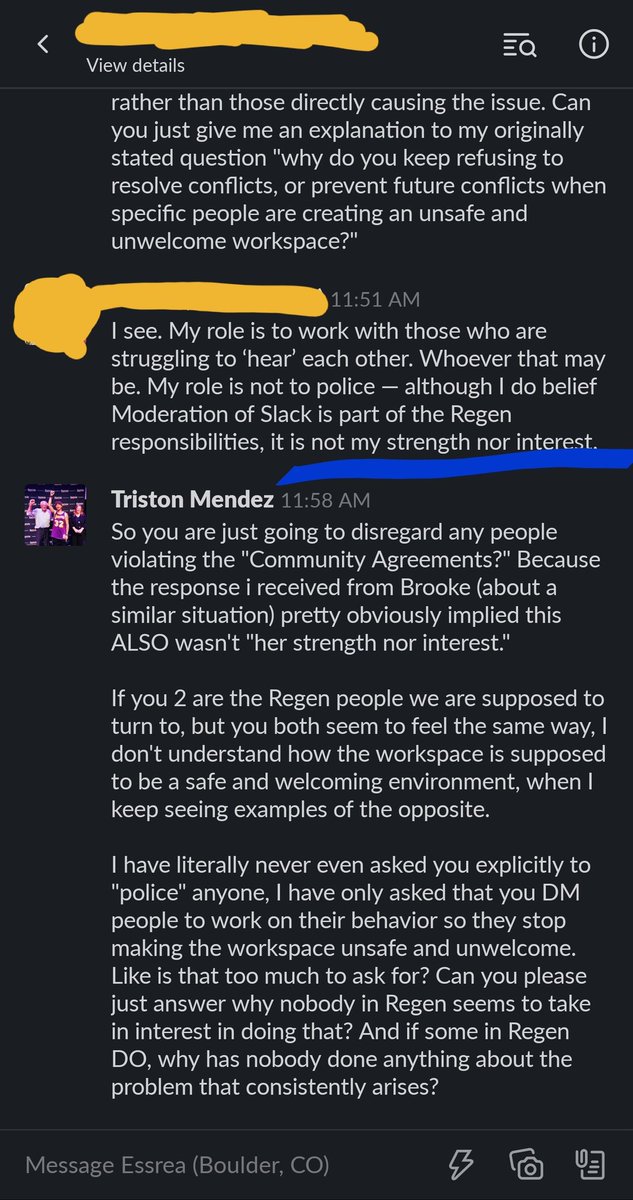 >This meant, the HR Department was parallel to paid opposition, no longer having the authority to enforce Community Guideline violations on Certain individuals>New leaders for this now-Circle were of virtually no help in holding individuals accountable for their bad behavior