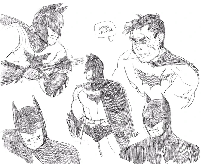 Watching @spookygabe play Arkham Asylum and decided to warm up with some batmans 