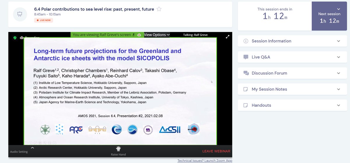 KaiheZak's tweet image. Professor Greve @ILTS_Glacier talked on #AMOS2021!