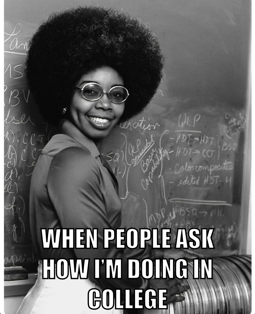 Nlacy98's tweet photo. This is Valerie Thomas a NASA physicist, don’t ask me how I’m doing...I’m doing just fine 😂 #ValenciaSM21 https://t.co/aJSHt2QeXj