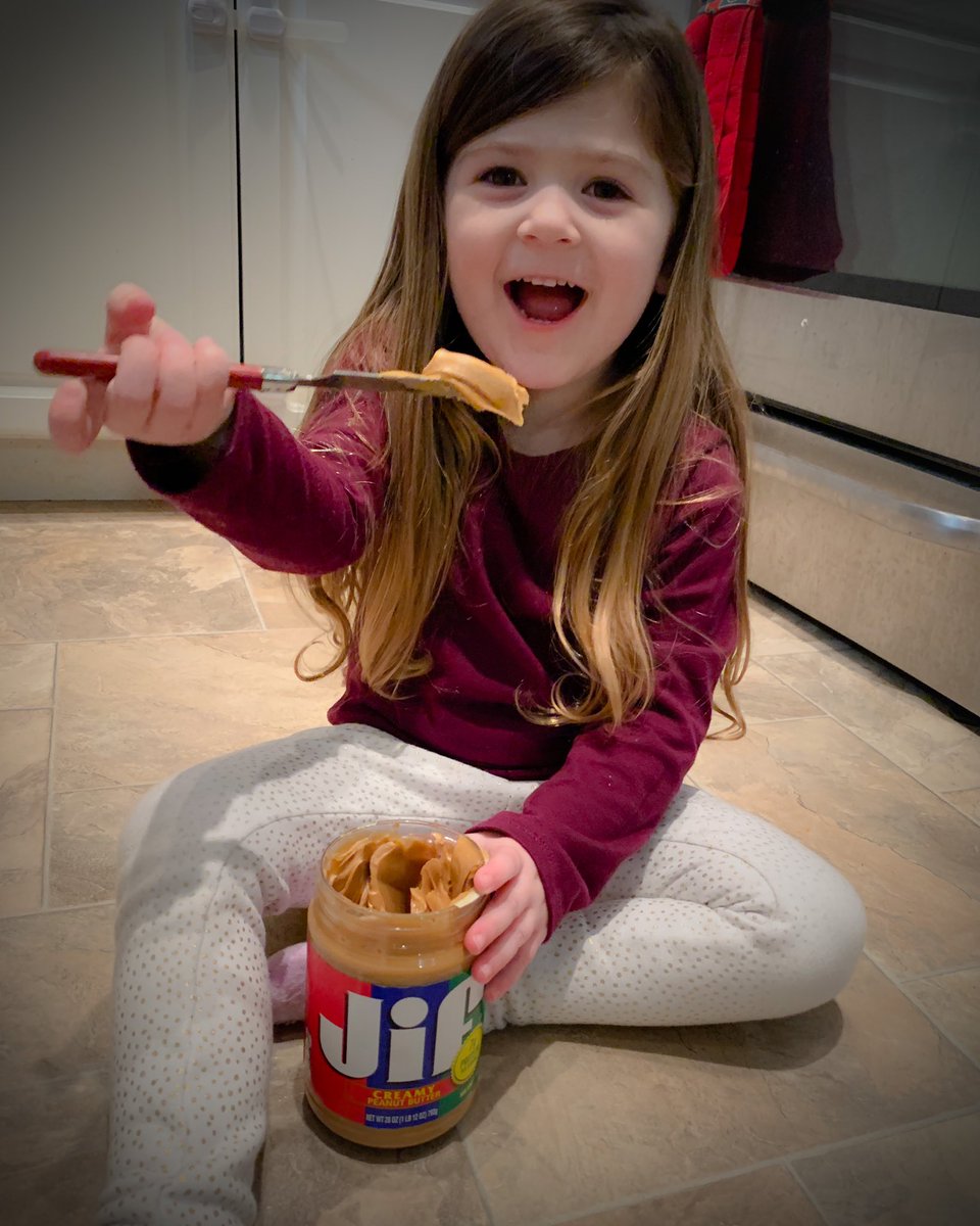 This is what I find when my peanut disappears in the kitchen! @Jif #ThatJifingGood #jifpeanutbutter