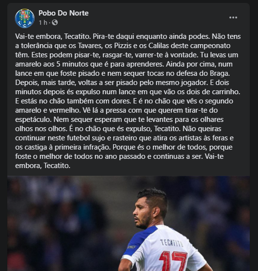 TheRealJuliaG_'s tweet photo. "Vai-te embora, Tecatito". https://t.co/CkMHgfWQ7e