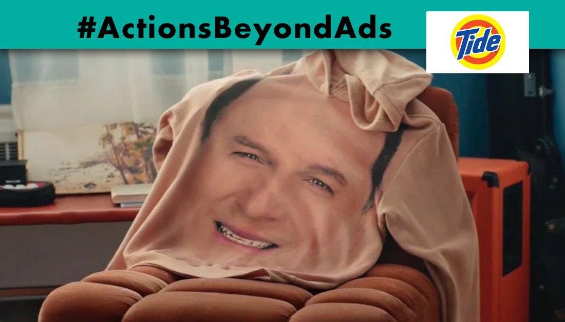 ANACMOMasters's tweet image. Saving Face. We salute @Tide for giving an absurd, humorfull ad. Let’s face it, after the insanity from this past year, we can all use as a good laugh. #jasonAlexander @SuperBowl Brands 4 Growth. Brands 4 Good. #ActionsNotAds @anamarketers. View Spot:  bit.ly/3q4WQfq