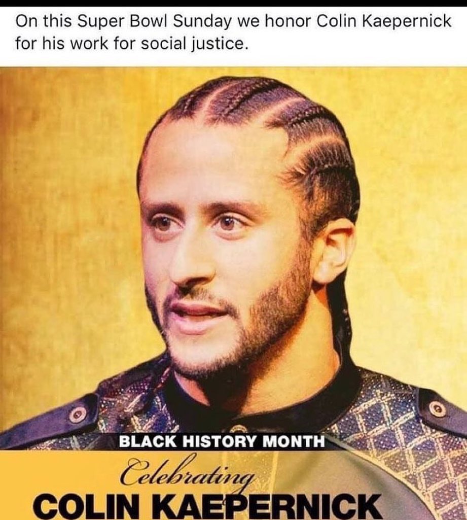 BrilliantMYF's tweet photo. Celebrating #ColinKaepernick on this #SuperBowlLV Sunday ...for his work on behalf of #SocialJustice and #BlackLivesMatter  

——-
#Kaepernick #PepsiHalftime  
#drake #BlackTwitter #JillBiden https://t.co/Ju3yNXbfhV