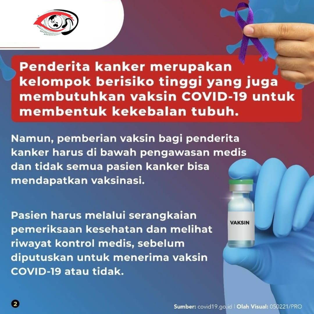 MileaPutri5's tweet photo. Penderita kanker merupakan kelompok beresiko tinggi yang juga membutuhkan vaksin Covid-19 untuk membentuk kekebalan tubuh #NewNormal https://t.co/VxHdnSIuI7