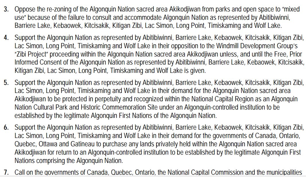 And it was the "Algonquins of Ontario", and Pikwakanagan (part of AOO), who signed benefits agreements to legitimize the Zibi developmentThe nine status Algonquin communities based in Quebec, unified to unsuccessfully demand Zibi be stopped, and for  #LandBack of the sacred site