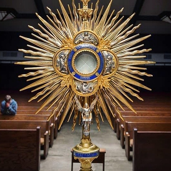 When we go before Jesus in the Blessed Sacrament we represent the one in the world who is in most need of God’s Mercy." We "Stand in behalf of the one in the world who does not know Christ  and we bring down upon their soul the Precious Blood of The Lamb. St. JPII  #jesus