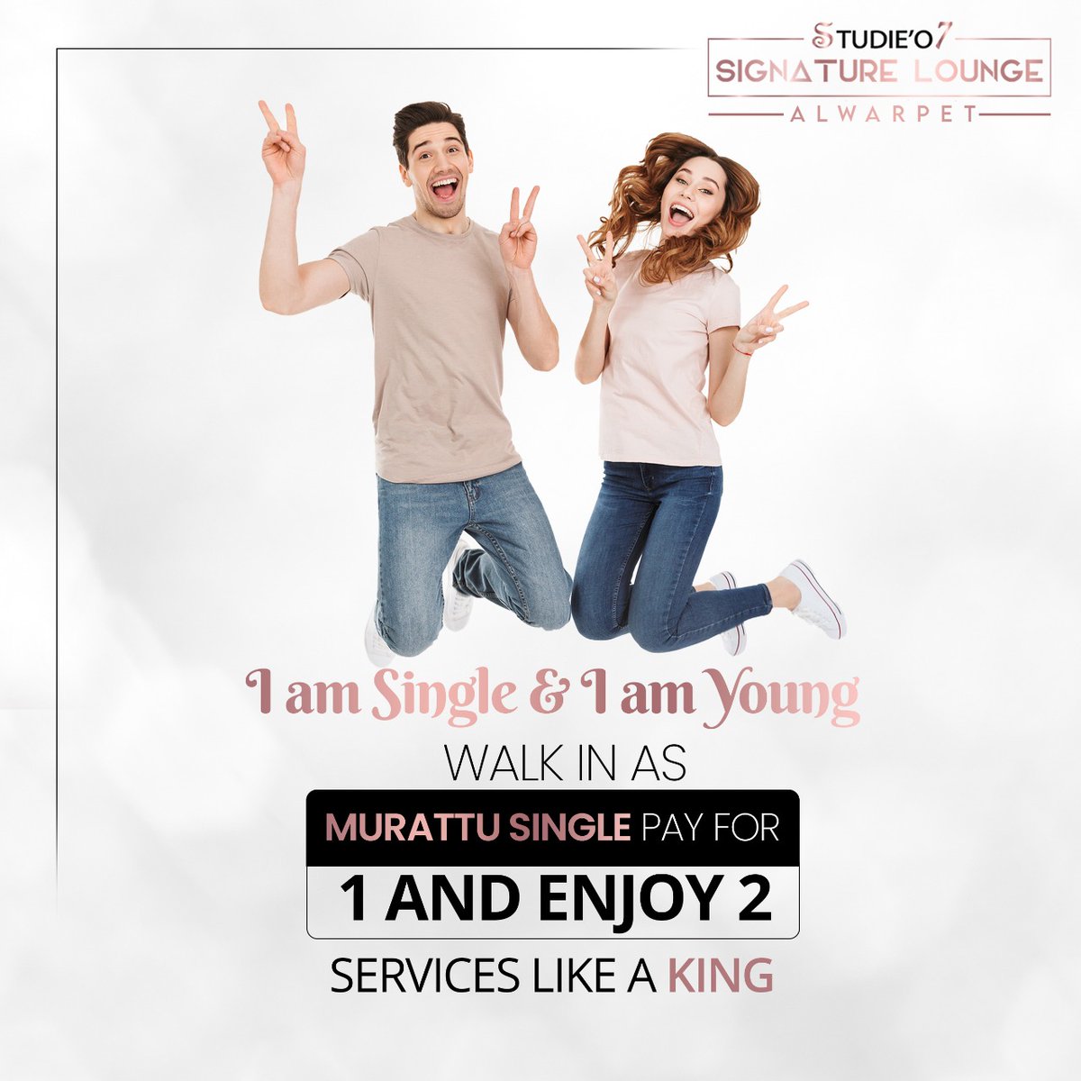 Dont worry if your a murattu single, we are here to make you feel better and proud to be single. Step in and enjoy two services paying for only one.
#singleoffer #offersforyou #singlesandreadytomingle #offfersforsingles
.
Call us @ Chennai - 04423455080 to book appointments.
