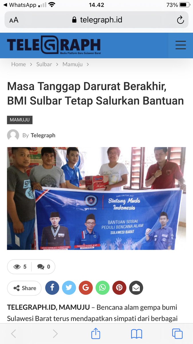 BmiSulbar's tweet photo. Pengurus BMI Sulbar Zulkifli mengaku sangat berterima kasih atas bantuan dari BMI Sulsel. Rencananya bantuan itu akan disalurkan ke wilayah yang masih membutuhkan bantuan. @farhaneffendy @AgusYudhoyono @sukriumar07 @Demokrat_TV @sdk_62 

Selengkapnya di : https://t.co/1i0dm0Uc2C https://t.co/F7b9NGOatt