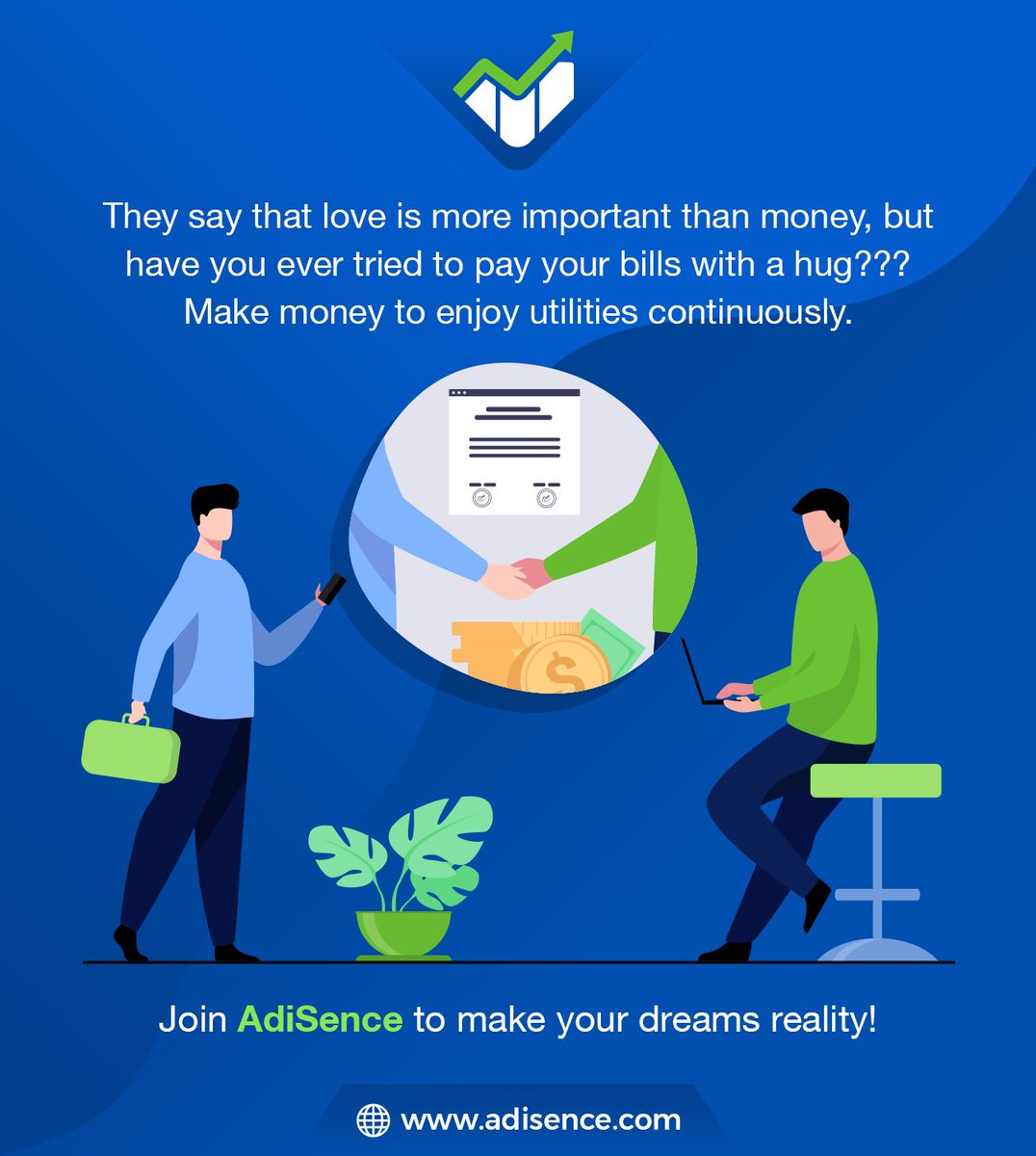 AdiSenceTeam's tweet photo. AdiSence provides you with the #opportunity to make money with your routine job or business. Its earning plans are effective for all walks of life. Job holders, businessmen, students, retired persons and even housewives can work with #AdiSence and can make money #successfully. https://t.co/fJYxmgj2v3