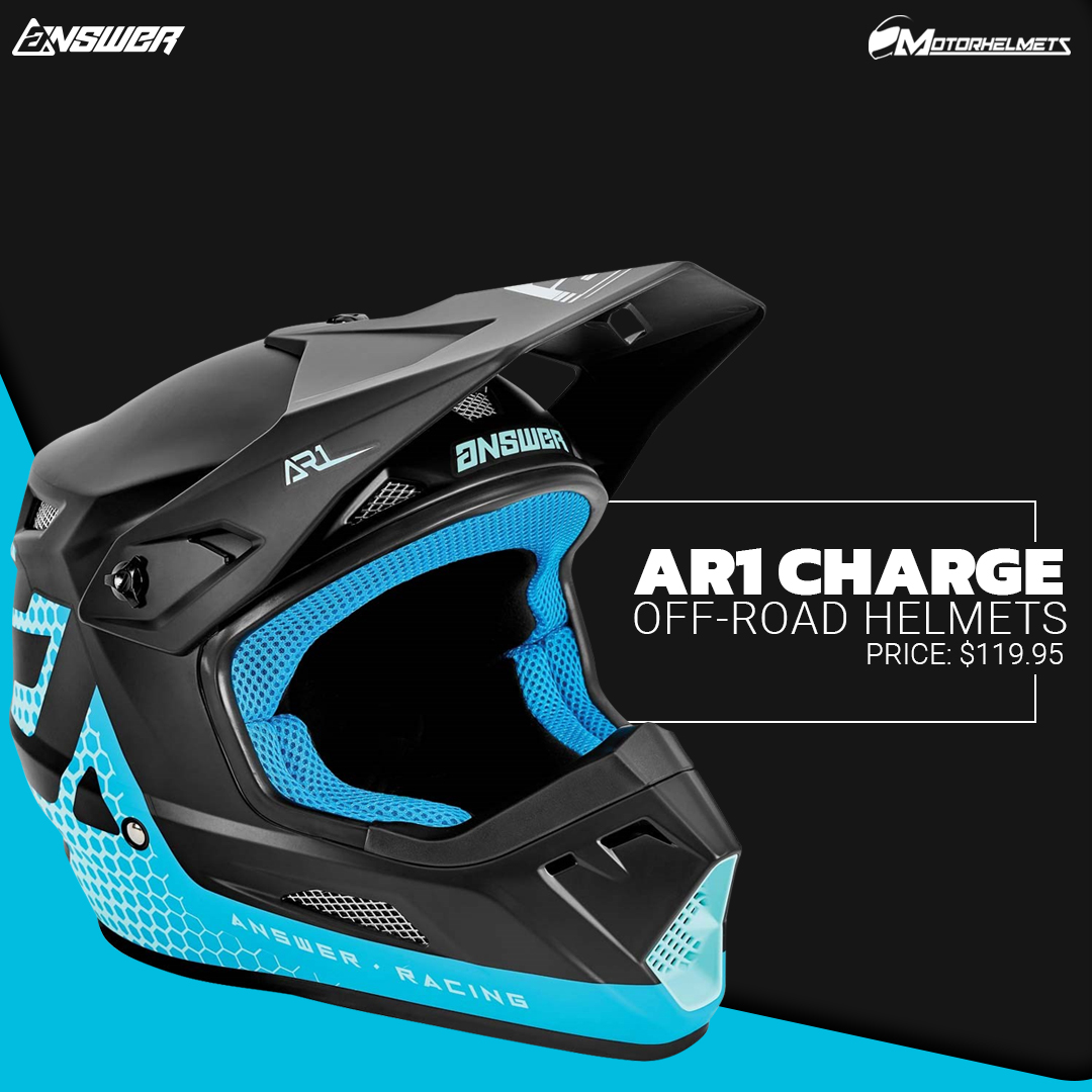 The @AnswerRacing76 #AR1 helmet has been redesigned w/ aggressive styling, an updated eye port for optimal vision & 14 strategically placed vents to maximize airflow w/o compromising shell integrity

Get yours now at #motorhelmets!

#answermx #answerracing #mxhelmets #mhmx