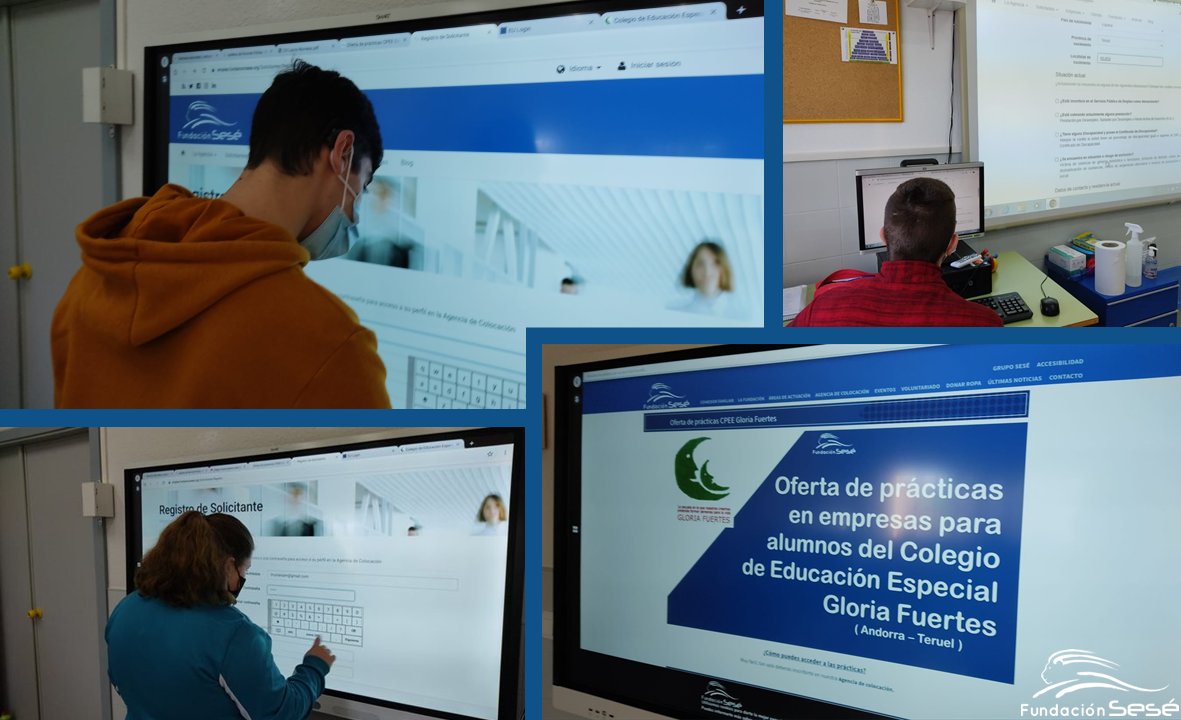 FundacionSese's tweet photo. Los alumnos del colegio Público Gloria Fuertes [Andorra-Teruel],  ya pueden registrarse en la agencia de colocación de la Fundación Sesé para acceder a la oferta de prácticas en empresas.
ℹ⤵
https://t.co/EgL4hTlWL2
#Inserción #Empleo #Discapacidad #CPEE #CEE #JuntosSomosMás https://t.co/vp4ZvoFL6V