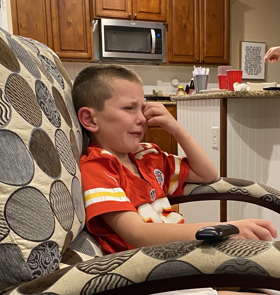 TheReal_BoSteed's tweet photo. @PatrickMahomes You left it all out on the field tonight, couldn’t ask for a better role model for my 7 year old. Unfortunately after winning a Super Bowl last year, his first year really following you, he got used to winning Super Bowls fast😂. Rough night! #lotsoftears https://t.co/27Qy3jegHo
