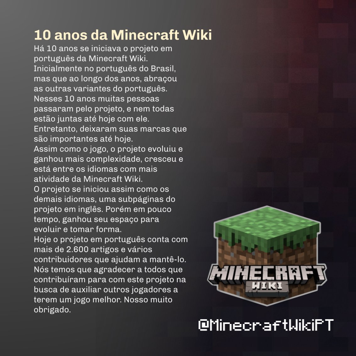 Minecraft Wiki PT on Twitter:
