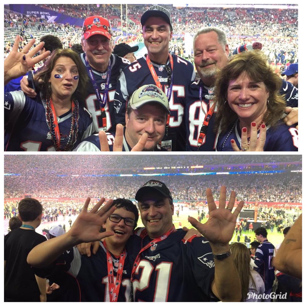 Congratulations @TomBrady @RobGronkowski ... #7Rings 

Was lucky to be there to see two live. #SuperBowl49 #SuperBowl51