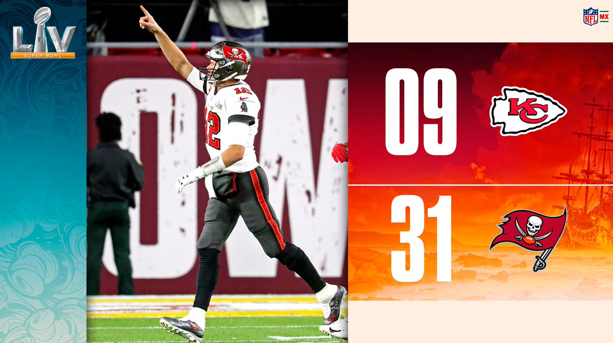 nflmx's tweet photo. A los Bucs les salió todo hoy y se llevan el #SuperBowl 🔥😎‼️

#NFLMX #SBLV #GoBucs https://t.co/dRh3VMhGhE
