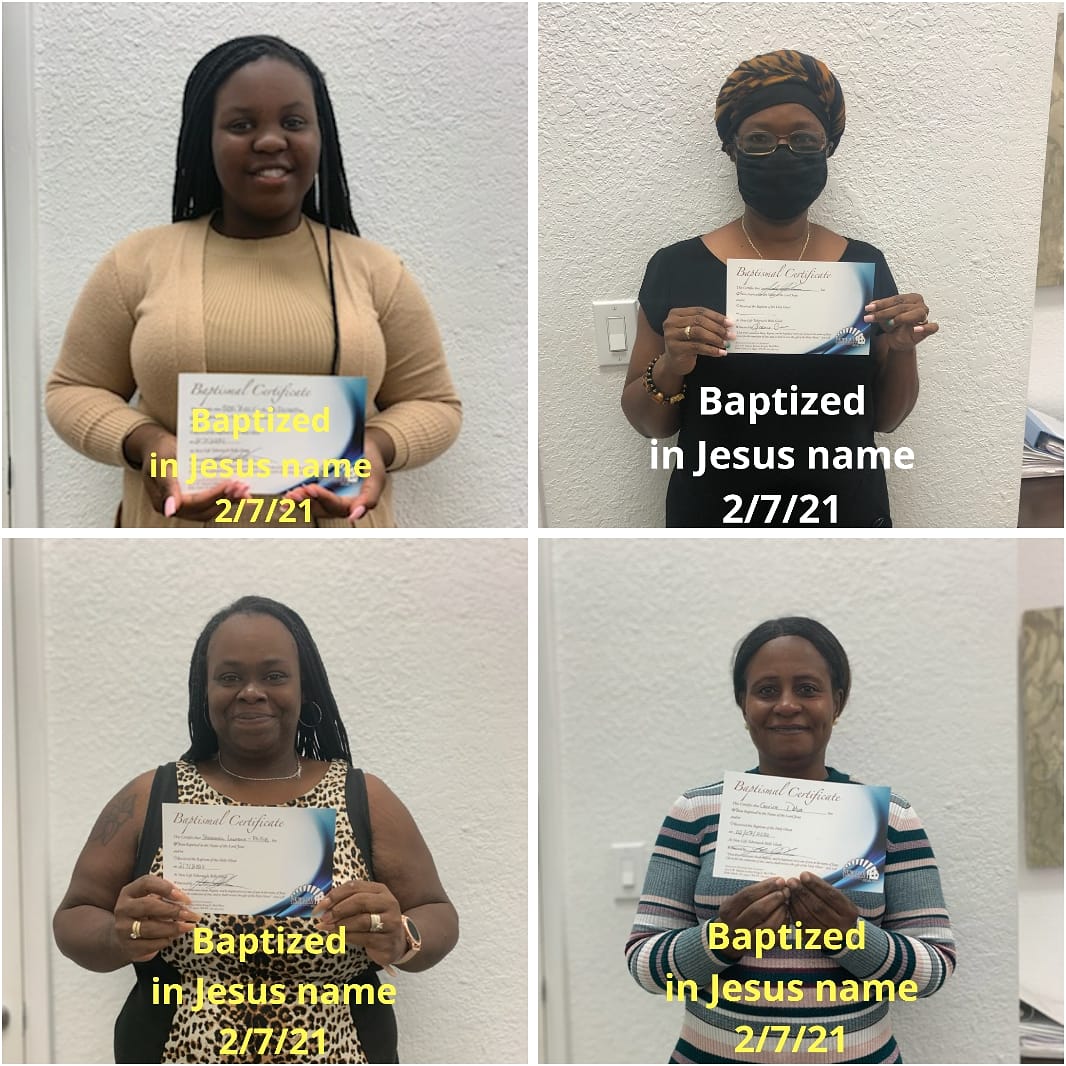 NLTBelleGlade's tweet photo. Rejoice with them that rejoice! 4 souls baptized in Jesus name today!! #BeApostolic #JesusIsGod #baptisminjesusname #waterbaptized #Truth #NewLifeBelleGlade #soulwinning #2021soulsforthekingdom https://t.co/6tt9Fmlo2U