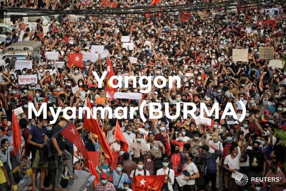 Levomk's tweet photo. GIVE BACK DEMOCRACY
Plz save Myanmar. 
#Feb8Coup 
#WhatsHappeningInMaynmar https://t.co/BZ3V8b5Yzt