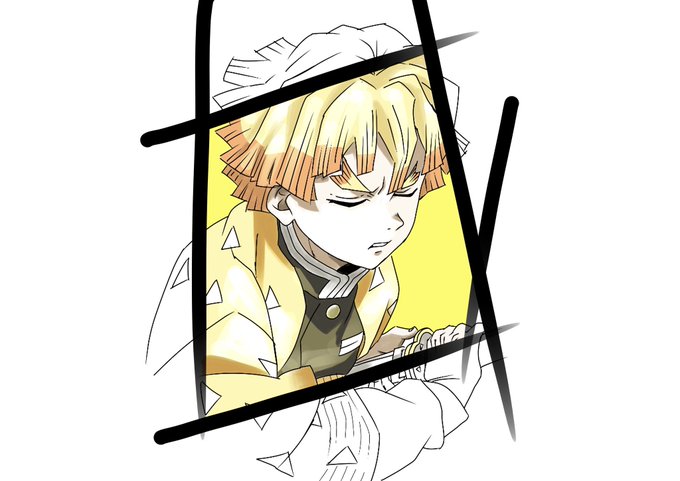 ととちゃんの趣味さんがTwitterに投稿した我妻善逸(鬼滅の刃)のイラスト。