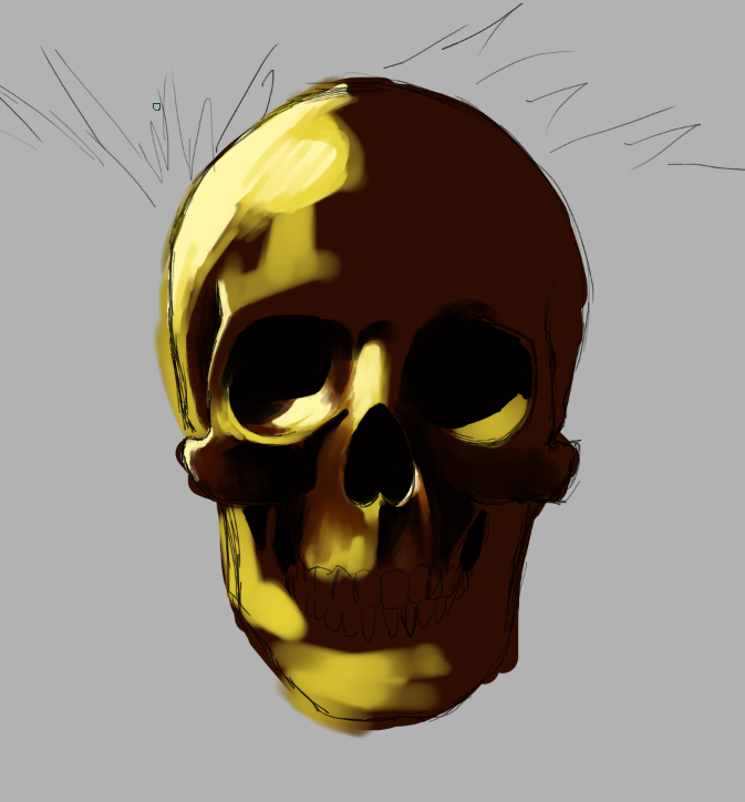 jf_travis's tweet photo. Here's a "character concept" I've been working on. Submitted this for a project last semester. Really happy with how the gold skull turned out. https://t.co/OgKtB9ROw6