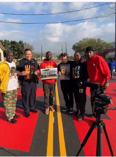 88chump's tweet photo. Honoring our childhood friend, classmate, & teammate #GeorgeFloyd with Black Live Matter in front of our alma mater @JackYatesHigh. We will keep your legacy moving forward. #Jy4life #88initiatives https://t.co/qvab9bHyhY