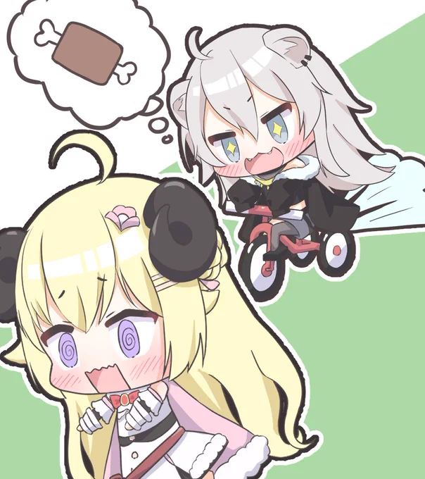 #ししらーと
#つのまきあーと
三輪車ししろんに追いかけられるわため
所詮この世は弱肉強食… 