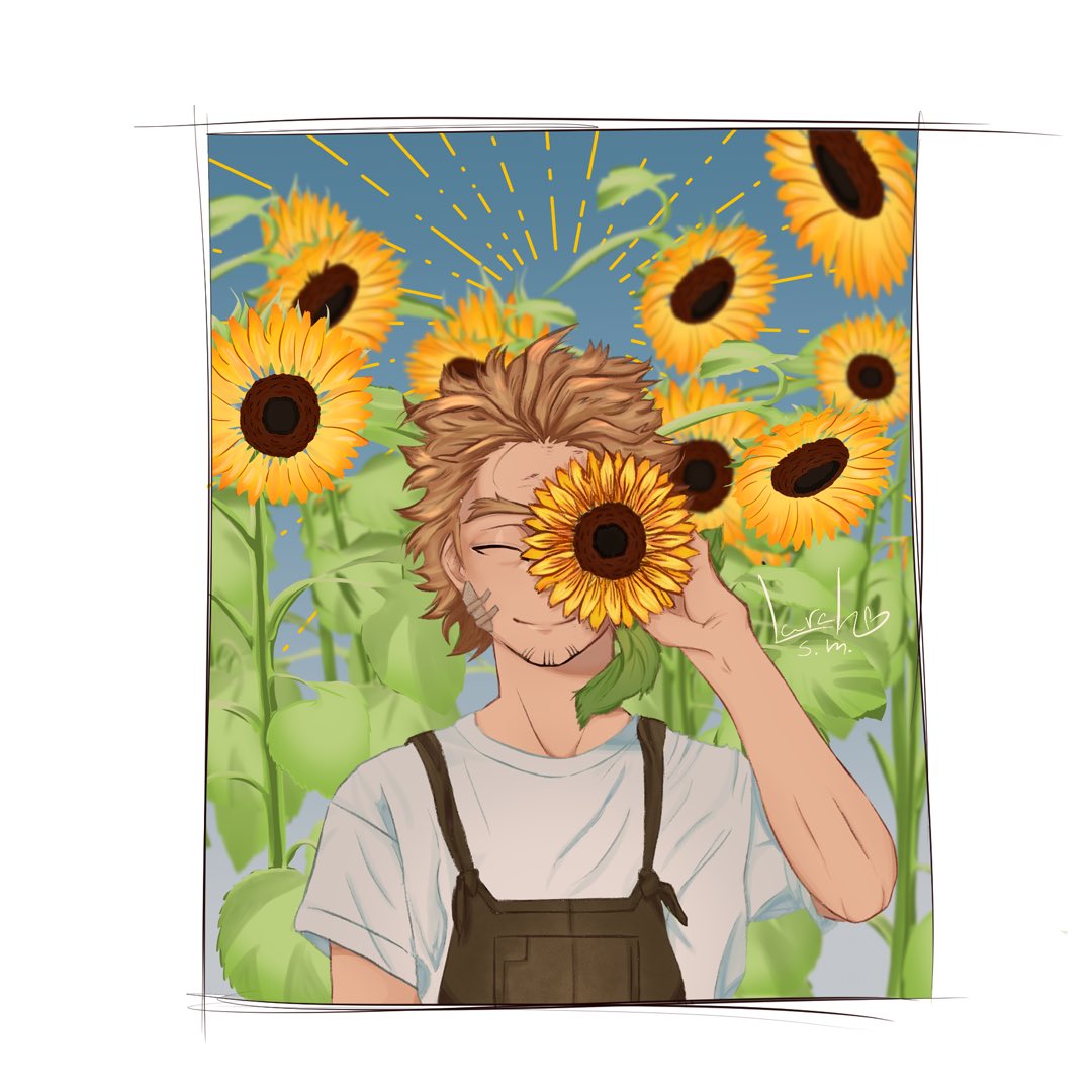 Premium Photo | Summer with sunflower field anime art style