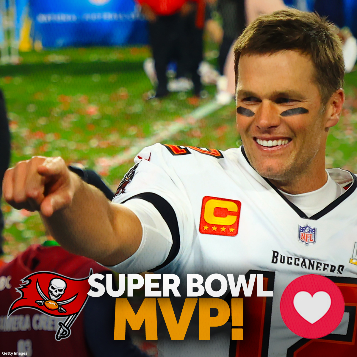 MVP... AGAIN!  ❤️🏈 Tom Brady was named the MVP of #SuperBowlLV -- and declared HE WILL BE BACK again next season!  🐐❤️🏈 The GOAT!