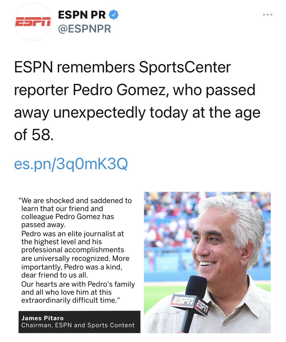 keyshawn's tweet image. 💔 Pedro was the best. Always came on my LA morning show. Played along with bits and the fun and gave us great information. One of a kind. Kind soul. He gave us the “Ooh Boy LZ” drop and always played along. Love ya man. R.IP.