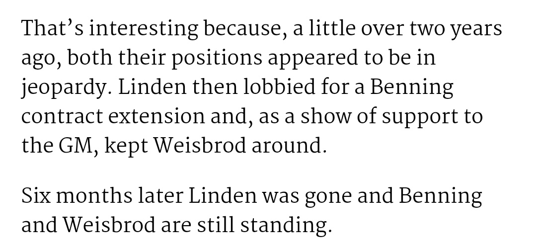 Trevor Linden had been set to fire John Weisbrod, who was apparently was spared at the last moment.