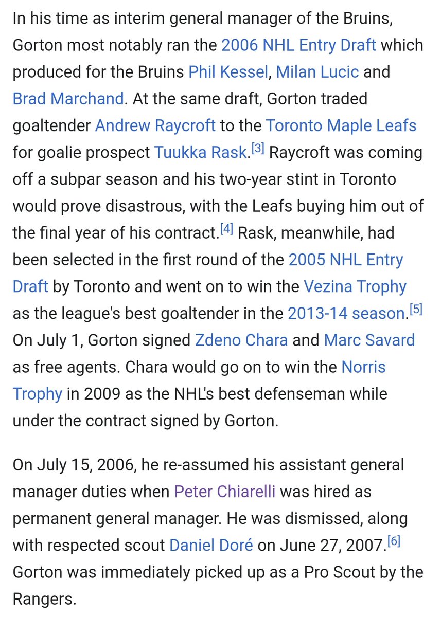 On the backs of Krecji, Bergeron, Chara, Marchand and Tim Thomas, the Bruins win the 2011 Cup. None of whom were acquired by Benning and the Harvard boysWeisbrod bolted for Calgary that summer to be the Ass. GM for 2 years.Brian Burke still cannot figure out what he did there.