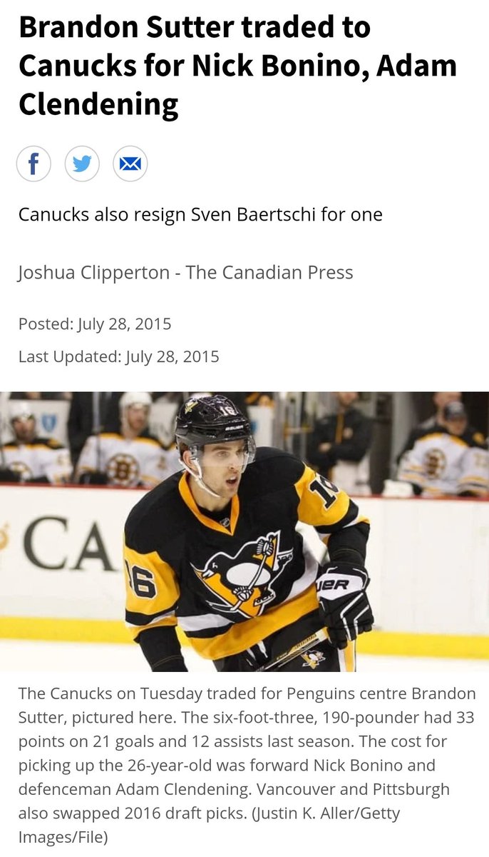 Hello Brandon Sutter, Bartkowski, Granlund, Baertschi, Etem and Brandon Prust.They also welcomed a cpl kids definitely not ready for the show in Virtanen and McCannBen Hutton was the top Defenseman that year They ended up 28th in the NHL