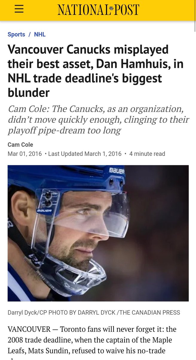 Besides Brock Boeser at the 2015 draft the season was a disasterVrbata had 30 goals his 1st yr, but they wouldn't play him with the twins yr 2, and his play crashedAnd with an owner willing to retain salary Benning got nothing for Vrbata and Dan Hamhuis at the trade deadline