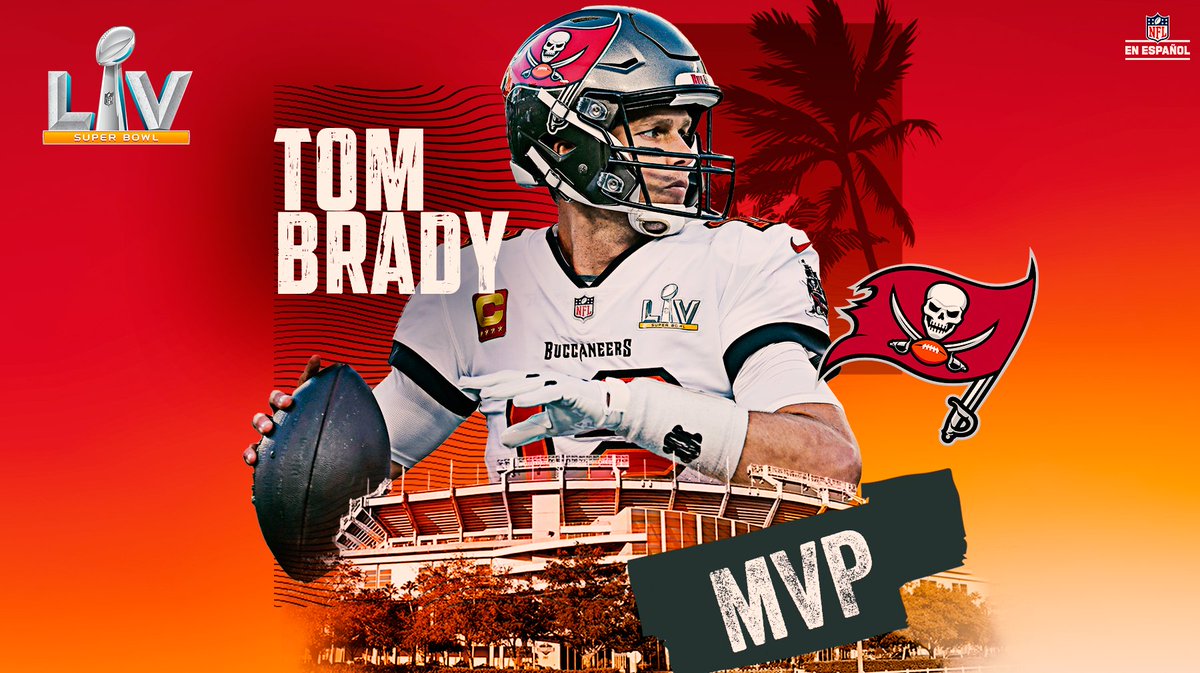 MundoNFL's tweet photo. Decían que #TomBrady iba a Tampa Bay a retirarse, que ya no era lo mismo, llegó a su décimo #SuperBowl, ¡ganó su séptimo anillo en su carrera y es el MVP del #SBLV! 🔝🔝🔝  #NFLEspañol #GoBucs https://t.co/OnnBLNiaoL