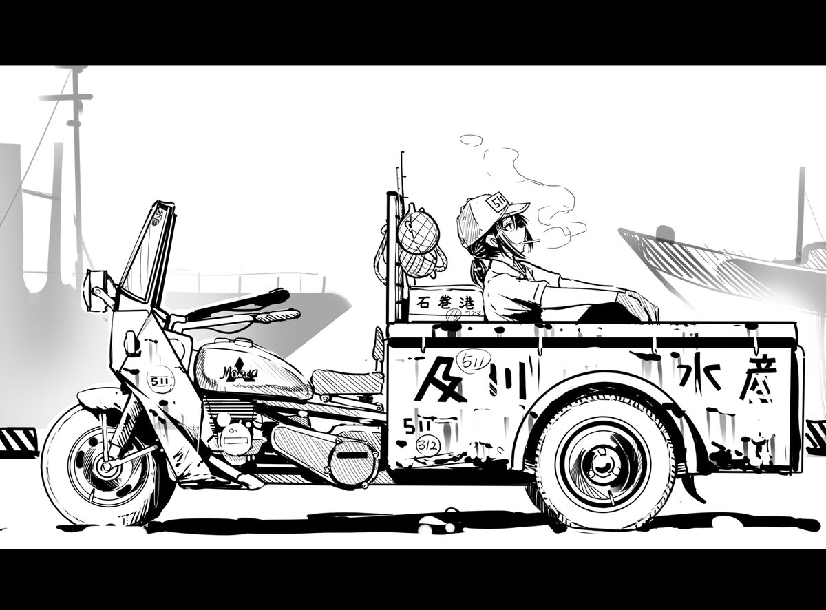 私もレトロな車だったり妙な車を描いたり… 