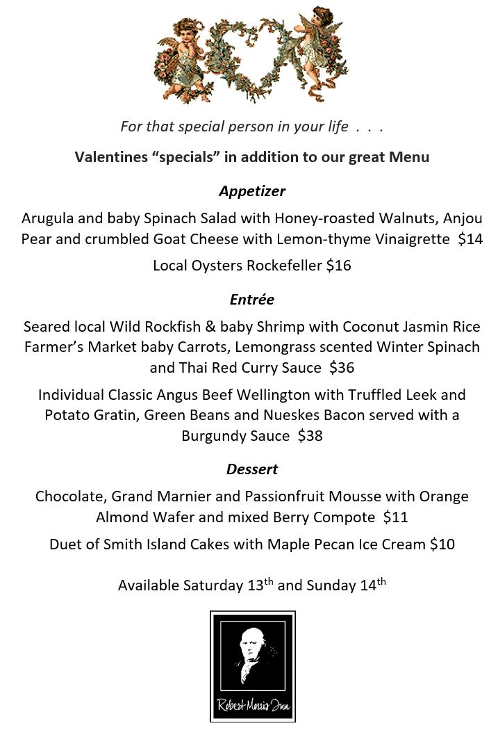 RobertMorrisInn's tweet photo. For that special person in your life, our Valentines Specials in addition to Marks new WInter Menu. Available ToGo and DineInn 😁
#KeepTheLightsOn #portofoxford #oysters #robertmorrisinn #eastonmd #escapetotalbotcounty #eatlocal #realfood #togo #oysters #sundaybrunchday https://t.co/zAgIGDXtMy