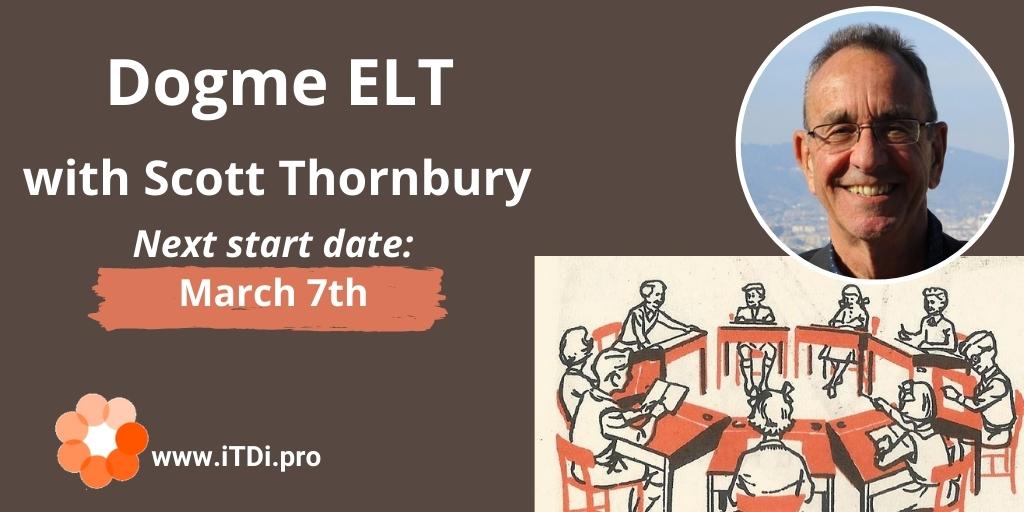 iTDipro's tweet photo. Learn how to teach without a safety net in Dogme ELT with Scott Thornbury in March - https://t.co/f6yAwceuiT #iTDi #TeachingUnplugged #dogme #TeacherDevelopment https://t.co/CzogJzv7Ad