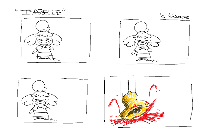 cw// blood

"ISABELLE" comic 
#AnimalCrossingNewHorizons 