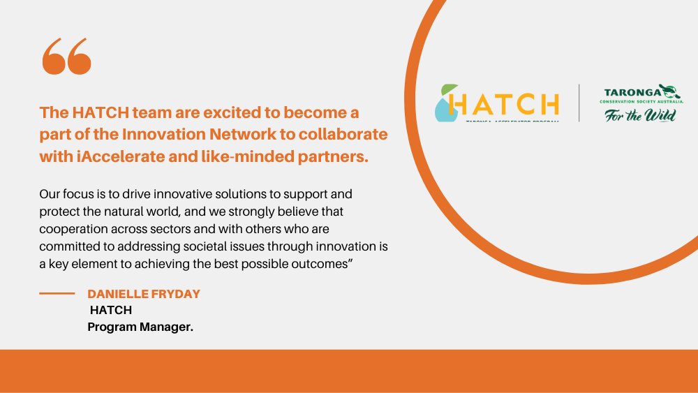 iaccelerate's tweet photo. We are thrilled to announce: @tarongazoo's Startup Accelerator, HATCH joins the iAccelerate Innovation Network to better address conservation challenges through innovation!
https://t.co/3l98gyhjBu
#forthewild #hatchtaronga #iAinnovationnetwork https://t.co/MhxMO1mR8A