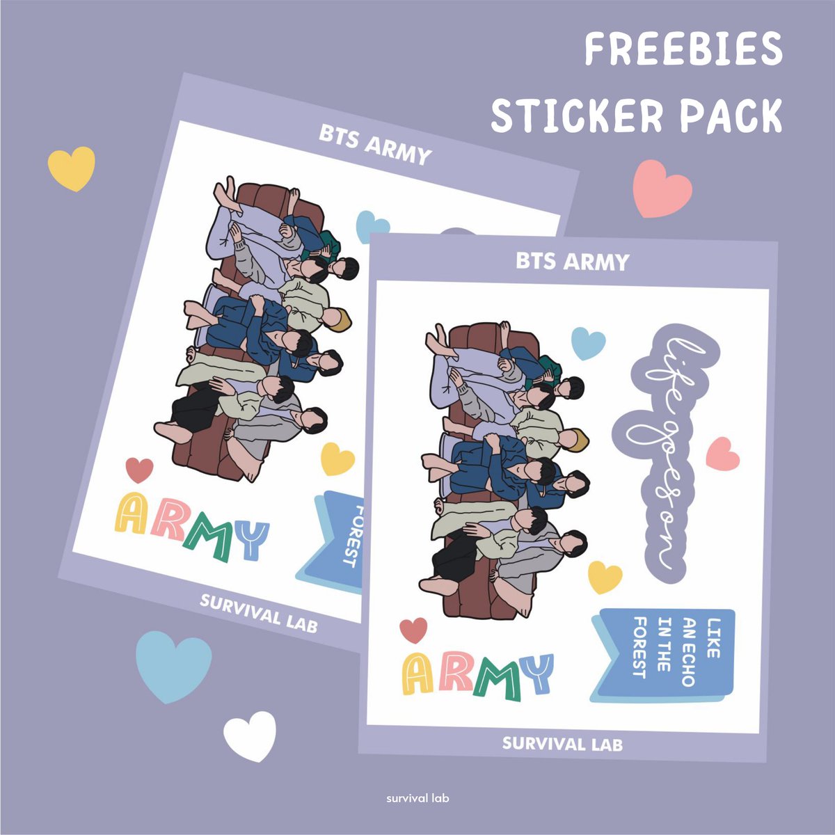 SurvivalLab's tweet photo. FREEBIES Life Goes On stiker pack untuk setiap pembelian BTS TShirt Life Goes On Edition ya✨ https://t.co/4CzmnCZtja