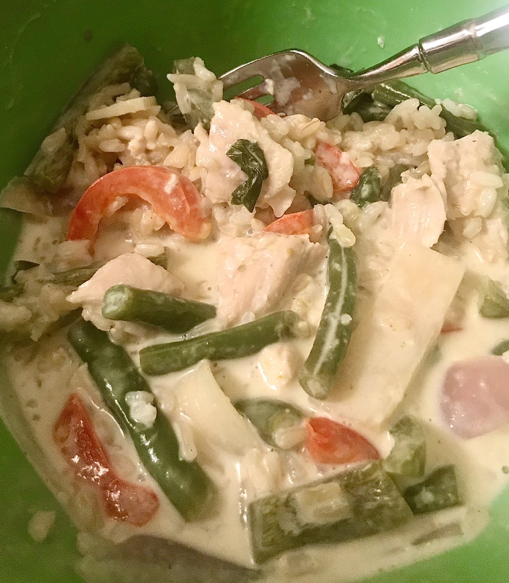 Food pic incoming!!

I just made this big ol batch of Thai green curry with chicken and it was so much work and required a lot of sitting and resting but I’m proud of myself and it’s so yummy! 🤤