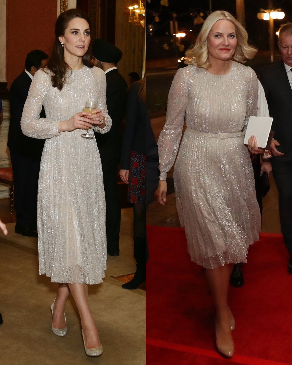 2: Erdem Rhona Dress, worn by The Duchess of Cambridge in 2017, and by Crown Princess Mette-Marit of Norway in 2016.